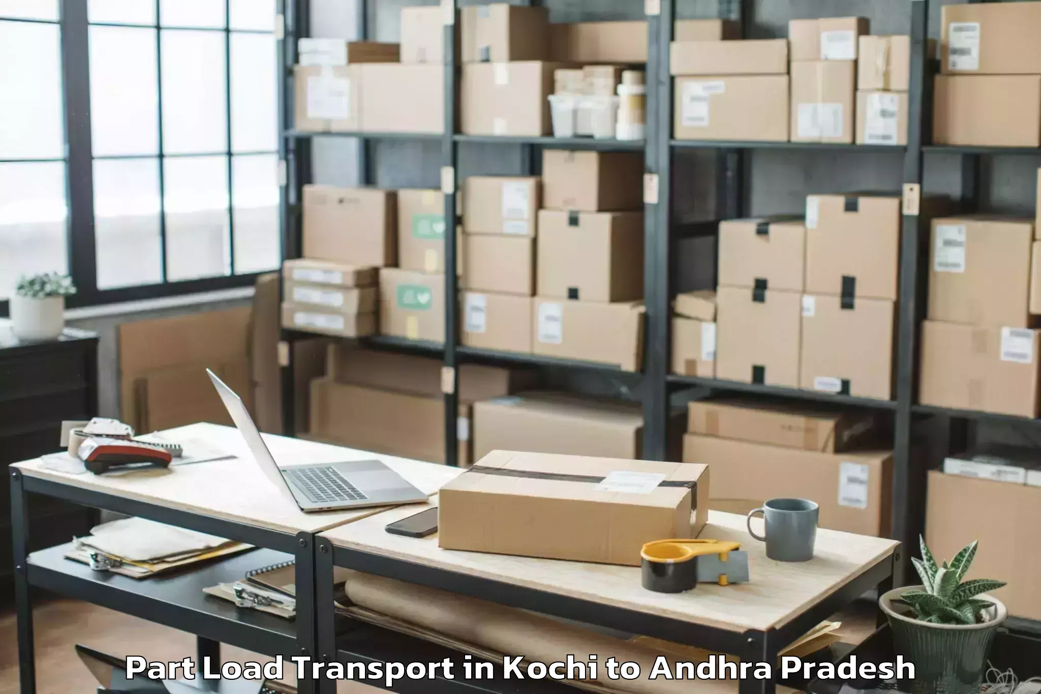 Affordable Kochi to Mamidikuduru Part Load Transport